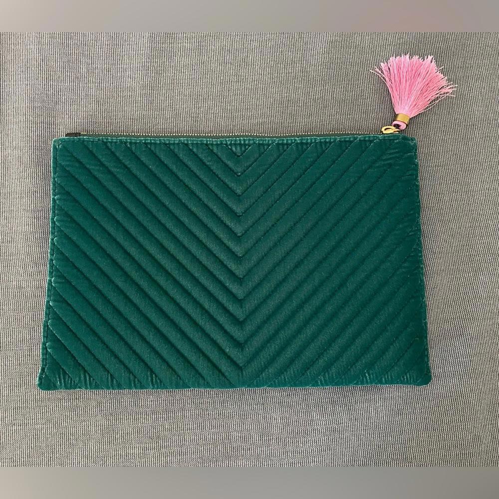 NWT- J.Crew- Velvet Quilted Clutch